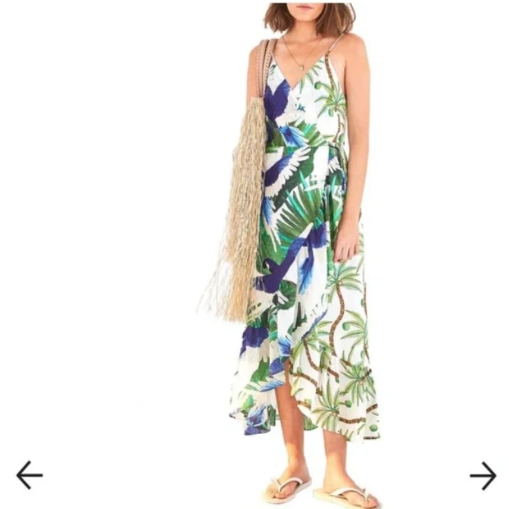 Farm Rio Mixed Palms Wrap Dress NWT Size XL
